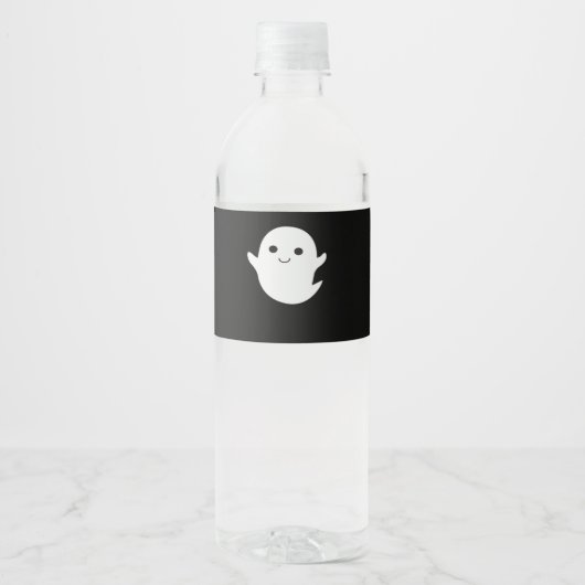 Schattig Klein Boo Klassiek Passend Waterfles Etiket (Voorkant)