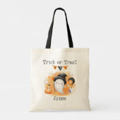 Schattig klein boo Sinaasappel Trick or treat Hall Tote Bag (Achterkant)