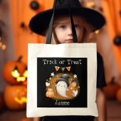 Schattig klein boo Sinaasappel zwart Snoep Hallowe Tote Bag