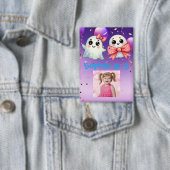 Schattig Klein Boog Geest Halloween Verjaardagsfot Button (Insitu)