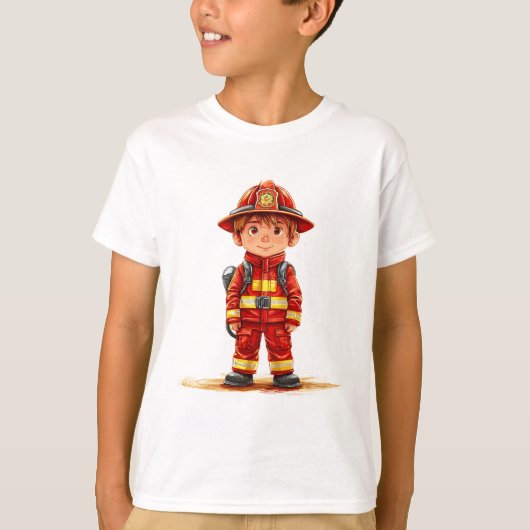 👨🚒 Schattig Klein Brandweerman Held Geschenk vo T-shirt (Voorkant)