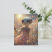 Schattig Klein Buitenaards Wezen Briefkaart (Staand voorkant)