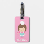 Schattig Klein Chef Bakker Meisje Bagagelabel (Achterkant verticaal)