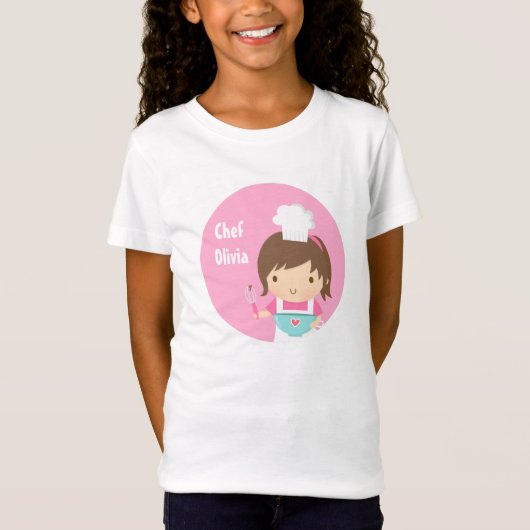 Schattig Klein Chef Bakker Meisje T-shirt (Voorkant)