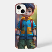 schattig klein chibi jongen iPhone hoesje (Achterkant)