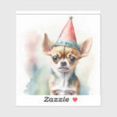 Schattig klein chihuahua met Pet Sticker (Vel)
