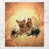 Schattig klein chihuahua wijn etiket (Enkel label)