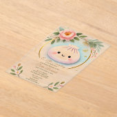 Schattig klein Dumpling Baby shower Acryl Uitnodigingen (Laagn)