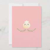 Schattig klein dumpling eerste verjaardag uitnodig kaart (Achterkant)