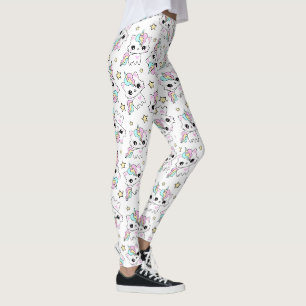 schattig klein eenhoorn sterren witte achtergrond leggings