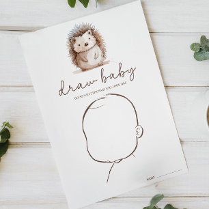 Schattig Klein Egeltje Teken Baby Baby Shower Spel Poster