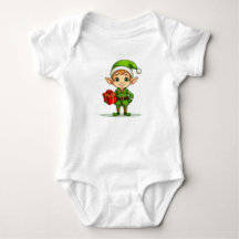 Schattig Klein Elfje – Festive Baby Bodysuit-Shirt