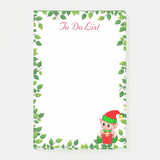 Schattig Klein Elfje & Groen Blad Frame Post-it® Notes (Voorkant)