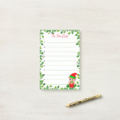 Schattig Klein Elfje & Groene Blad Frame op Gelini Post-it® Notes (Op bureau)