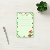 Schattig Klein Elfje & Groene Blad Frame op Groen  Post-it® Notes (Kantoor)