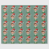 Schattig klein elfje met kersthoed cadeaupapier (Vlak)