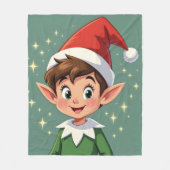 Schattig klein elfje met kersthoed fleece deken (Voorkant)