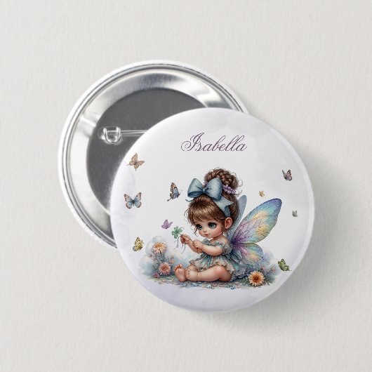 Schattig klein fee ronde button 5,7 cm (Voorkant /achterkant)