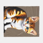 Schattig Klein Fluffig Kattie, Kat Fleece Deken (Voorkant (Horizontaal))