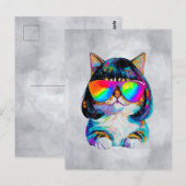 Schattig Klein Grappig Kat (Schilderij Nr. 2) Briefkaart (Voorkant / Achterkant)