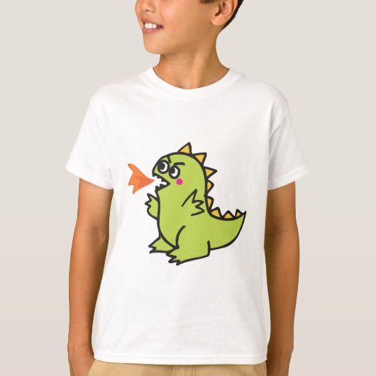 schattig klein groen vuurdraak monster t-shirt (Voorkant)