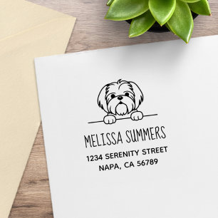 Schattig klein hondje shih tzu adres rubberstempel