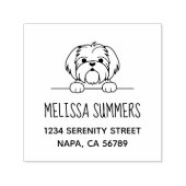 Schattig klein hondje shih tzu adres  zelfinktende stempel (Design)