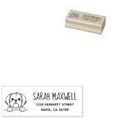 Schattig klein hondje shih tzu retour adres rubberstempel (Gestempeld)