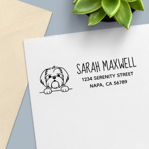 Schattig klein hondje shih tzu retour adres  zelfinktende stempel