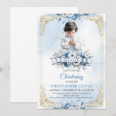 Schattig klein jongetje met sieraden witte kleren  kaart (Voorkant / Achterkant)