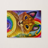 Schattig klein Kat met regenboogkleuren, Cat Legpuzzel (Horizontaal)