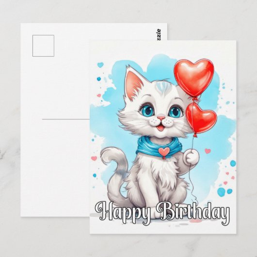 Schattig Klein Katje | Gefeliciteerd Briefkaart (Voorkant / Achterkant)