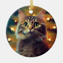 Schattig Klein Katje Speelt Met Kerstbal