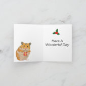 Schattig klein Kersthamstertje met een cadeautje Kaart (Binnen)