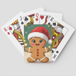 Schattig klein kerstmannetje met kersthoed pokerkaarten