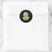 schattig klein kikkerke ronde sticker (Tas)