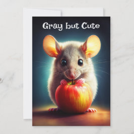 Schattig klein knaagdier met rode appel dicht kaart