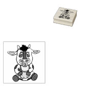 Schattig klein Koe Boerderij Dier Rubberstempel (Gestempeld)