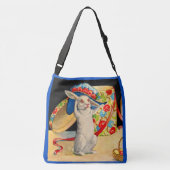schattig klein konijntje met groot pet crossbody tas (Achterkant)