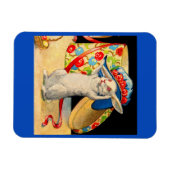 schattig klein konijntje met groot pet magneet (Horizontaal)