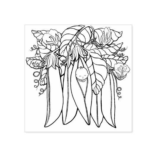 Schattig klein lief erwt Baby rubberen stempel (Afrduk)