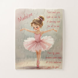 Schattig Klein Meisje Ballerina in Roze Tutu en Ge Legpuzzel