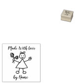Schattig klein meisje bos bloemen rubberstempel (Gestempeld)
