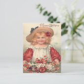 Schattig klein meisje Daisy Pansy Briefkaart (Staand voorkant)