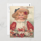 Schattig klein meisje Daisy Pansy Briefkaart (Voorkant / Achterkant)