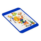 schattig klein meisje dat op de muur schildert magneet (Rechterzijde)