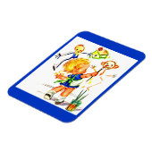 schattig klein meisje dat op de muur schildert magneet (Linkerzijde)