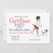 Schattig klein meisje dat skateeg op ijs en hond kaart (Voorkant)