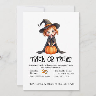 Schattig Klein Meisje Dat Trick Or Treats Kaart