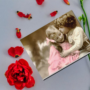 Schattig klein meisje en jongen briefkaart